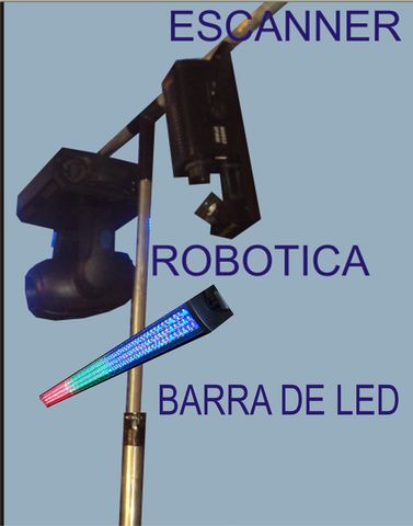 torre de luz LED, con escanner y cabeza movil
